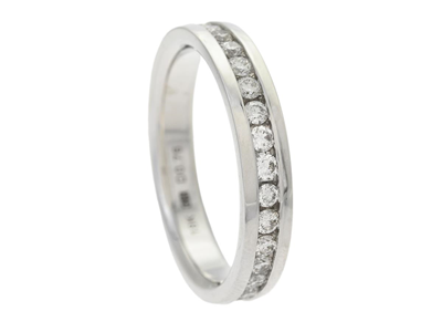 Jewellery, FULL ETERNITY RING, 18K white gold with 32 brilliant cut diamonds 0,76 ctw