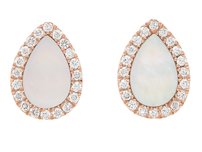 Jewellery, EARRINGS, 18K rose gold with mother-of-pearl