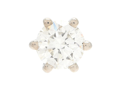 Jewellery, ONE SOLITAIRE DIAMOND EARRING, 18K white gold