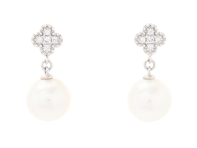Jewellery, PEARL EARRINGS, 18K white gold