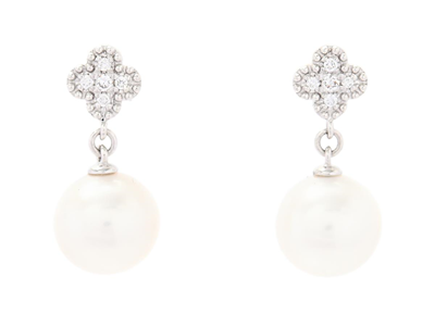 Jewellery, PEARL EARRINGS, 18K white gold