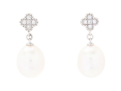 Jewellery, PEARL EARRINGS, 18K white gold