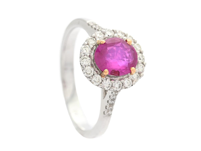 Jewellery, CLUSTER RING, 18K white gold