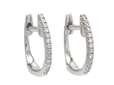 Jewellery, HOOP EARRINGS, 18K white gold