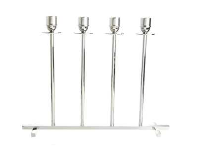 Curio, CANDLESTICK, nickel plated brass