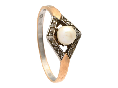Jewellery, RING, 18K gold/rhodium plated gold
