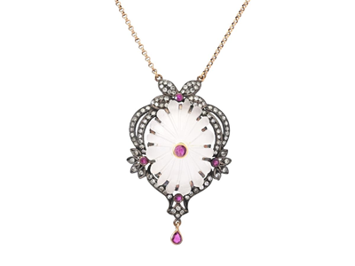 Jewellery, NECKLACE, 18K gold/silver