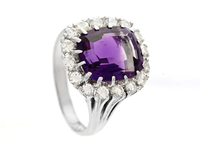 Jewellery, CLUSTER RING, 18K white gold