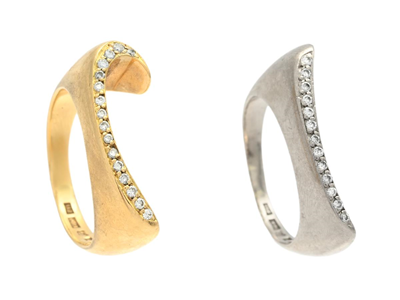 Jewellery, 2 RINGS, 18K gold/white gold
