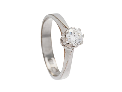 Jewellery, SOLITAIRE RING, 18K white gold