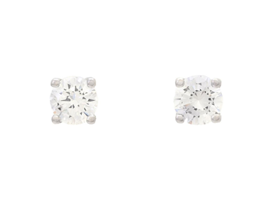 Jewellery, SOLITAIRE EARRINGS, 18K white gold