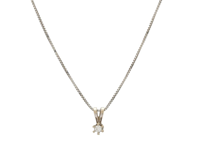 Jewellery, SOLITAIRE PENDANT WITH CHAIN, 18K white gold
