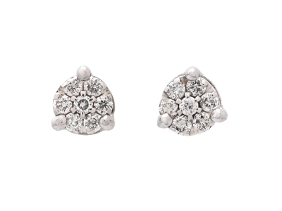 Jewellery, EARRINGS, 18K white gold with brilliant cut diamonds 0,20 ctw