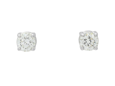 Jewellery, SOLITAIRE EARRINGS, 18K white gold