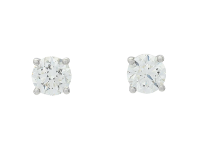 Jewellery, SOLITAIRE EARRINGS, 18K white gold