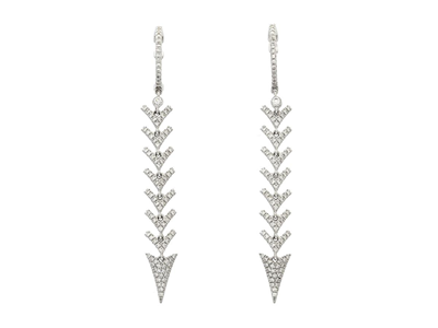 Jewellery, EARRINGS, 18K white gold with 204 brilliant cut diamonds 0,54 ctw