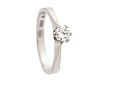 Jewellery, SOLITAIRE RING, 18K white gold