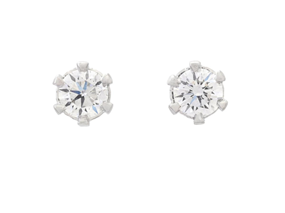 Jewellery, SOLITAIRE EARRINGS, 18K white gold