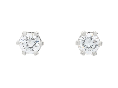 Jewellery, SOLITAIRE EARRINGS, 18K white gold