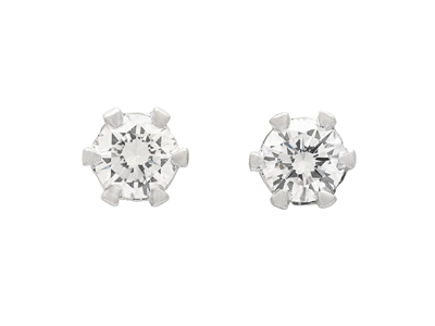 Jewellery, SOLITAIRE EARRINGS, 18K white gold