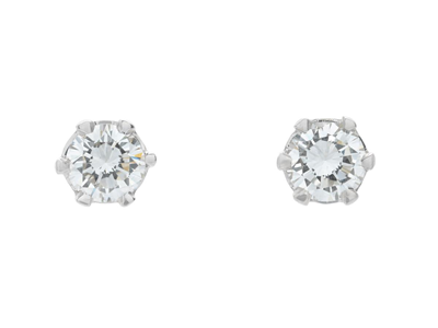 Jewellery, SOLITAIRE EARRINGS, 18K white gold