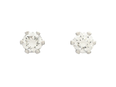 Jewellery, SOLITAIRE EARRINGS, 18K white gold