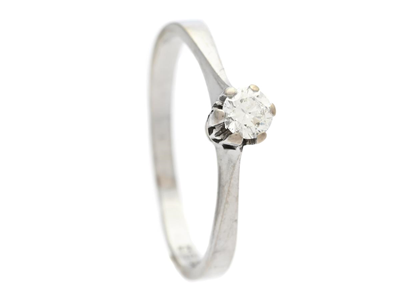 Jewellery, SOLITAIRE RING, 18K white gold