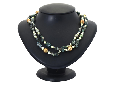 Jewellery, NECKLACE, dyed cultured freshwater pearls