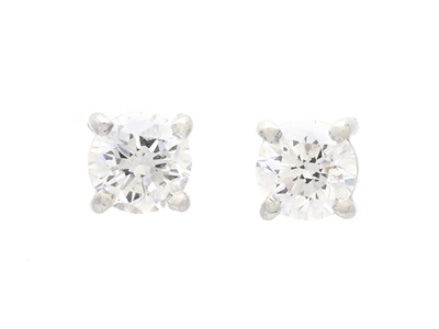 Jewellery, SOLITAIRE EARRINGS, 14K white gold