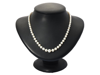 Jewellery, PEARL NECKLACE, cultured pearls approx. 3,0-7,5 mm