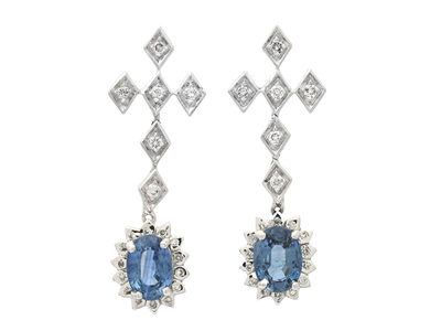 Jewellery, EARRINGS, 18K white gold