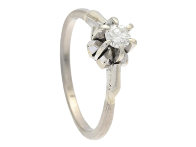 Jewellery, SOLITAIRE RING, 18K white gold