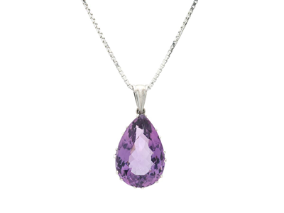 Jewellery, PENDANT WITH CHAIN, 18K white gold