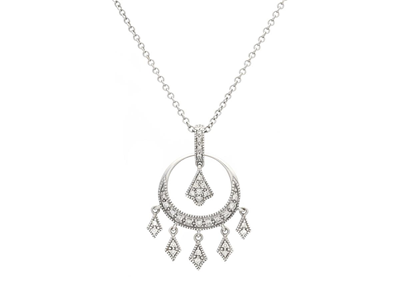 Jewellery, PENDANT WITH CHAIN, 18K white gold