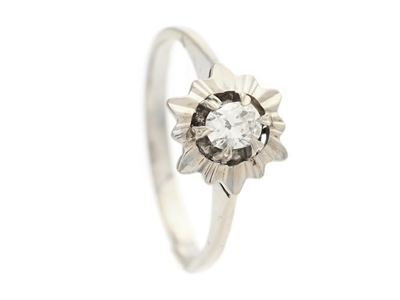 Jewellery, SOLITAIRE RING, 14K white gold
