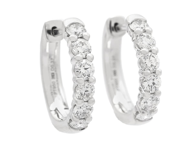 Jewellery, HOOP EARRINGS, platinum