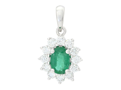 Jewellery, CLUSTER PENDANT, 18K white gold