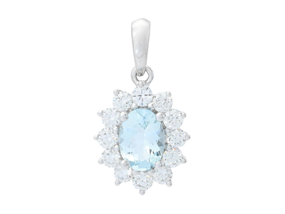 Jewellery, CLUSTER PENDANT, 18K white gold
