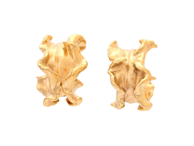 Jewellery, HOOP EARRINGS, gold-plated algae