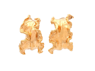 Jewellery, EARRINGS, gold-plated algae