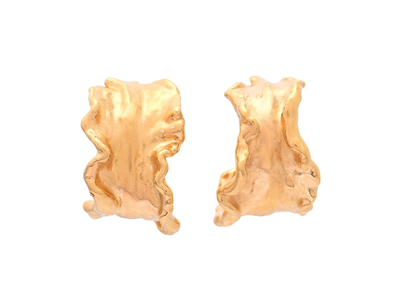 Jewellery, HOOP EARRINGS, gold-plated algae