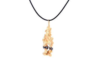 Jewellery, PENDANT, gold-plated algae