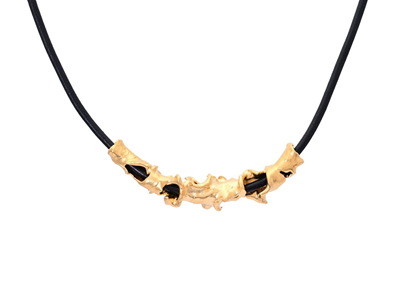 Jewellery, PENDANT, gold-plated algae