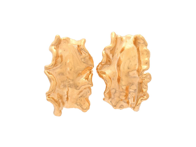 Jewellery, EARRINGS, gold-plated algae