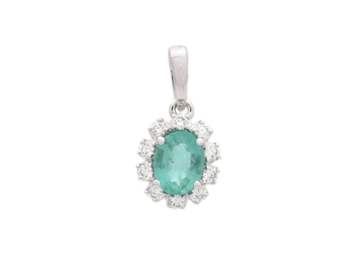 Jewellery, CLUSTER PENDANT, 18K white gold