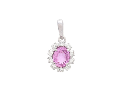 Jewellery, CLUSTER PENDANT, 18K white gold