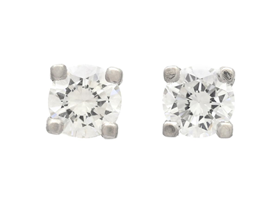 Jewellery, SOLITAIRE EARRINGS, platinum