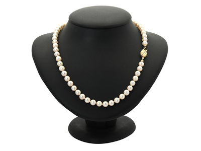 Jewellery, PEARL NECKLACE, cultured pearls approx. 6,5-7 mm