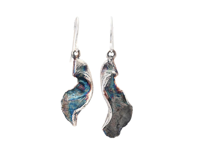Jewellery, EARRINGS, silver-plated maple