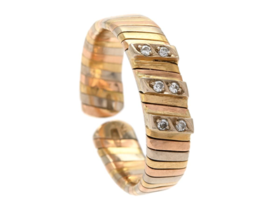 Jewellery, RING, 18K three-coloured gold